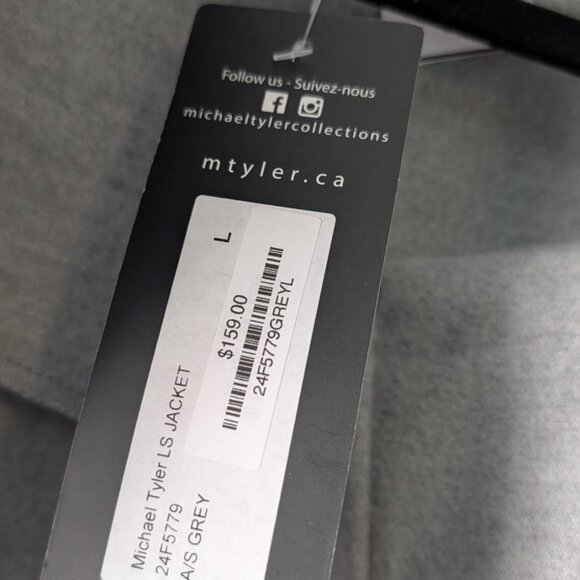 NWT womens Michael Tyler Collection LS Jacket Gray Large 24F5779 - Picture 6 of 7